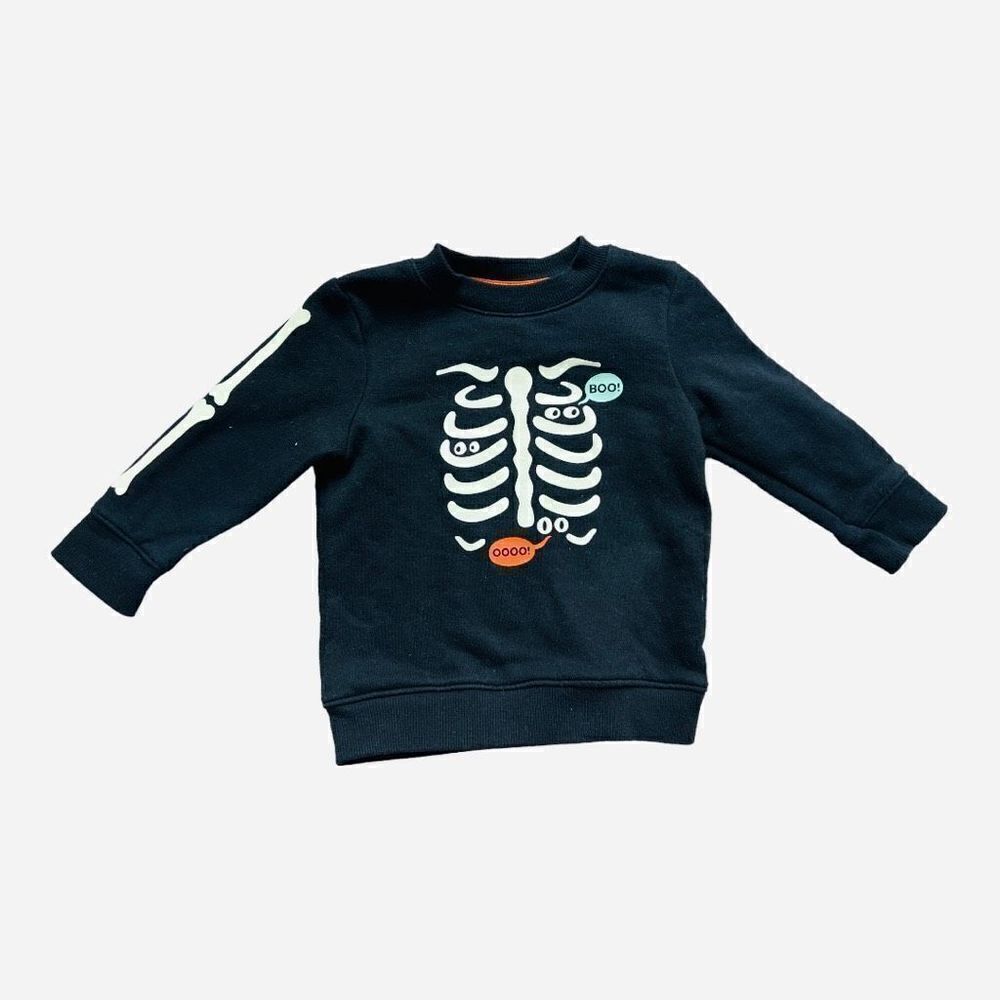 Unisex Baby Cat & Jack Glow in the Dark Skeleton Sweatshirt- Sz 12 mo